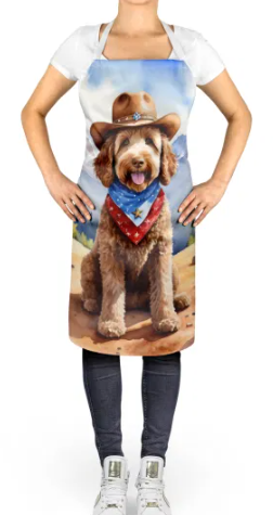 Labradoodle - Welcome Cowboy Apron for Cooking, Baking and Crafts for Adult Women and Men - Unisex Large