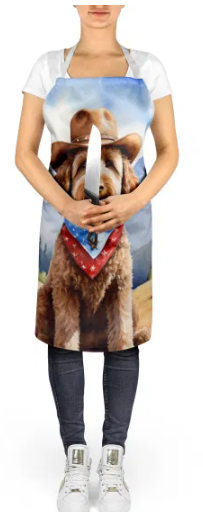 Labradoodle - Welcome Cowboy Apron for Cooking, Baking and Crafts for Adult Women and Men - Unisex Large