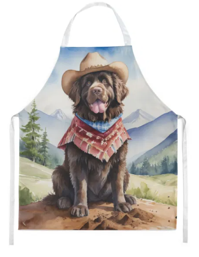 Newfoundland - Welcome Cowboy Apron for Cooking, Baking and Crafts for Adult Women and Men - Unisex Large