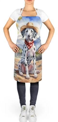 Dalmatian - Welcome Cowboy Apron for Cooking, Baking and Crafts for Adult Women and Men - Unisex Large