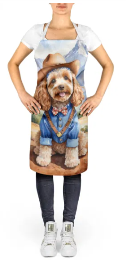 Cockapoo - Welcome Cowboy Apron for Cooking, Baking and Crafts for Adult Women and Men - Unisex Large