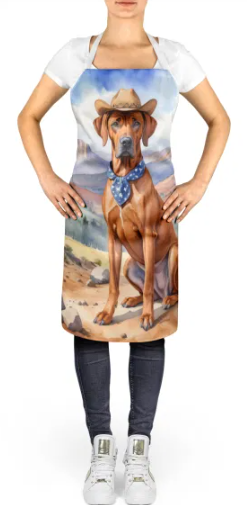 Rhodesian Ridgeback - Welcome Cowboy Apron for Cooking and Crafts for Adult Women and Men - Unisex Large