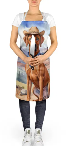 Rhodesian Ridgeback - Welcome Cowboy Apron for Cooking and Crafts for Adult Women and Men - Unisex Large