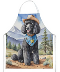 Black Poodle II - Welcome Cowboy Apron for Cooking, Baking and Crafts for Adult Women and Men - Unisex Large