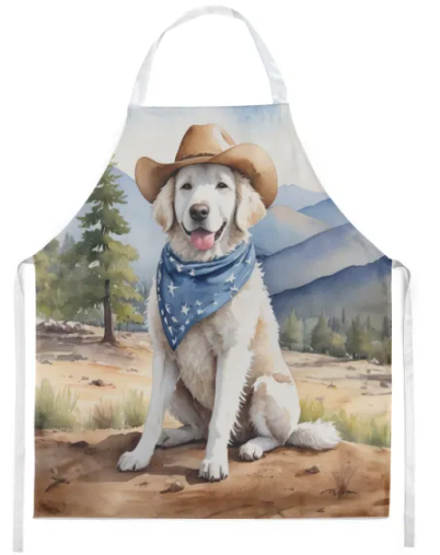 Kuvasz - Welcome Cowboy Apron for Cooking, Baking and Crafts for Adult Women and Men - Unisex Large