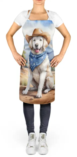 Kuvasz - Welcome Cowboy Apron for Cooking, Baking and Crafts for Adult Women and Men - Unisex Large