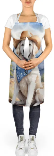 Kuvasz - Welcome Cowboy Apron for Cooking, Baking and Crafts for Adult Women and Men - Unisex Large