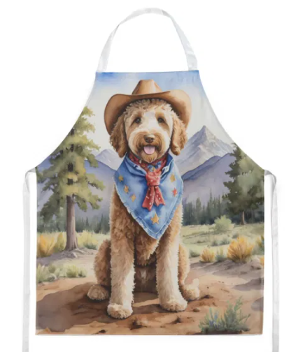 Labradoodle - Welcome Cowboy Apron for Cooking, Baking and Crafts for Adult Women and Men - Unisex Large