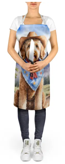 Labradoodle II - Welcome Cowboy Apron for Cooking, Baking and Crafts for Adult Women and Men - Unisex Large