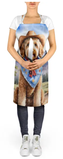 Labradoodle - Welcome Cowboy Apron for Cooking, Baking and Crafts for Adult Women and Men - Unisex Large