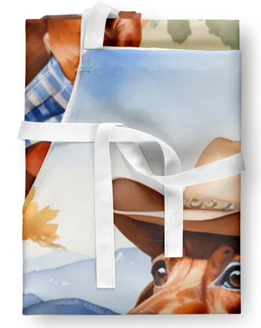 Dachshund II - Welcome Cowboy Apron for Cooking, Baking and Crafts for Adult Women and Men - Unisex Large