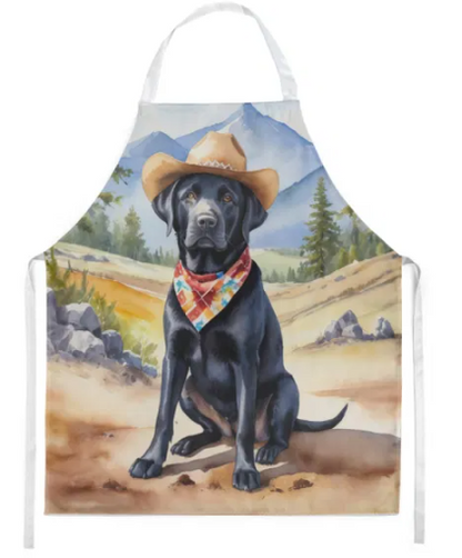 Labrador Retriever - Welcome Cowboy Apron for Cooking, Baking and Crafts for Adult Women and Men - Unisex Large