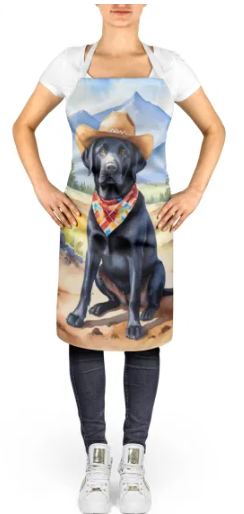 Labrador Retriever II - Welcome Cowboy Apron for Cooking, Baking and Crafts for Adult Women and Men - Unisex Large