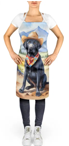 Labrador Retriever - Welcome Cowboy Apron for Cooking, Baking and Crafts for Adult Women and Men - Unisex Large