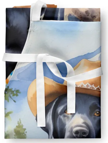 Labrador Retriever II - Welcome Cowboy Apron for Cooking, Baking and Crafts for Adult Women and Men - Unisex Large