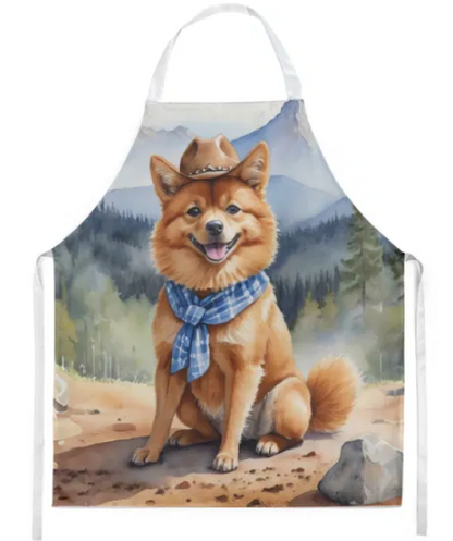 Finnish Spitz - Welcome Cowboy Apron for Cooking, Baking and Crafts for Adult Women and Men - Unisex Large