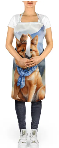 Finnish Spitz - Welcome Cowboy Apron for Cooking, Baking and Crafts for Adult Women and Men - Unisex Large