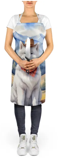 Samoyed - Welcome Cowboy Apron for Cooking, Baking and Crafts for Adult Women and Men - Unisex Large