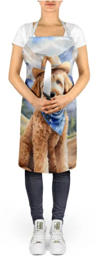 Goldendoodle - Welcome Cowboy Apron for Cooking, Baking and Crafts for Adult Women and Men - Unisex Large