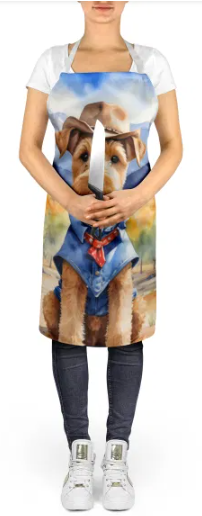 Lakeland Terrier - Welcome Cowboy Apron for Cooking, Baking and Crafts for Adult Women and Men - Unisex Large
