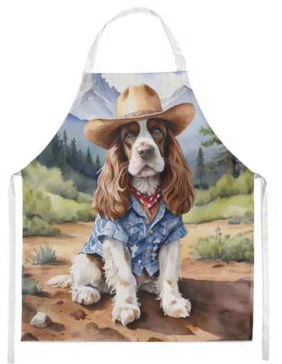 Cocker Spaniel - Welcome Cowboy Apron for Cooking, Baking and Crafts for Adult Women and Men - Unisex Large