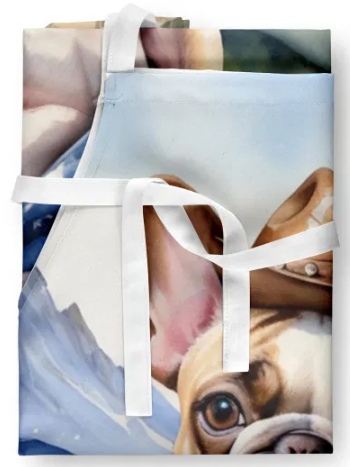 French Bulldog III - Welcome Cowboy Apron for Cooking, Baking and Crafts for Adult Women and Men - Unisex Large