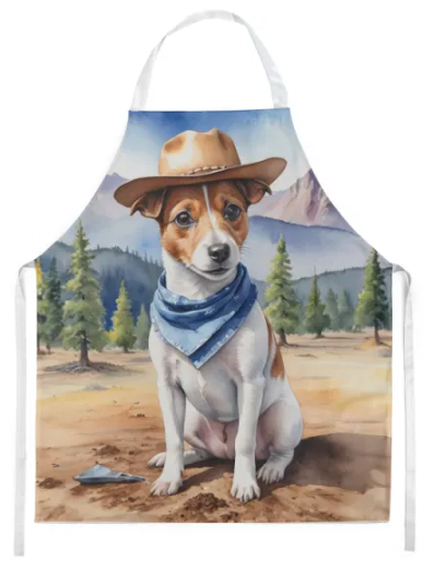Jack Russell Terrier - Welcome Cowboy Apron for Cooking, Baking and Crafts for Adult Women and Men - Unisex Large