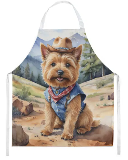 Norwich Terrier - Welcome Cowboy Apron for Cooking, Baking and Crafts for Adult Women and Men - Unisex Large