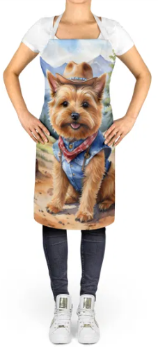 Norwich Terrier - Welcome Cowboy Apron for Cooking, Baking and Crafts for Adult Women and Men - Unisex Large