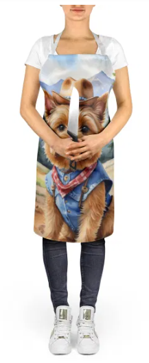 Norwich Terrier - Welcome Cowboy Apron for Cooking, Baking and Crafts for Adult Women and Men - Unisex Large