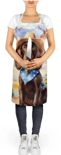 Boykin Spaniel - Welcome Cowboy Apron for Cooking, Baking and Crafts for Adult Women and Men - Unisex Large