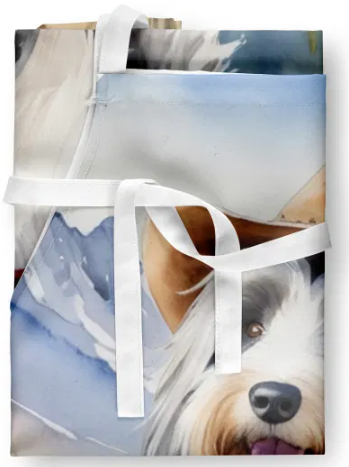 Bearded Collie - Welcome Cowboy Apron for Cooking, Baking and Crafts for Adult Women and Men - Unisex Large