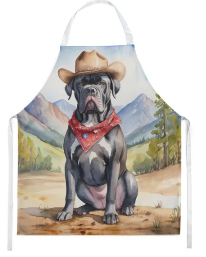 Cane Corso - Welcome Cowboy Apron for Cooking, Baking and Crafts for Adult Women and Men - Unisex Large