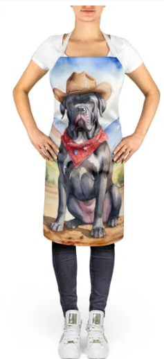 Cane Corso - Welcome Cowboy Apron for Cooking, Baking and Crafts for Adult Women and Men - Unisex Large