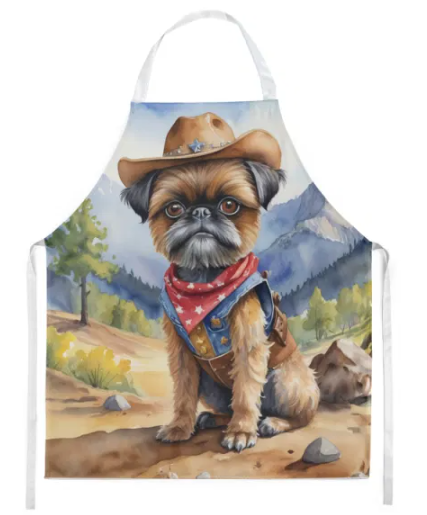 Brussels Griffon - Welcome Cowboy Apron for Cooking, Baking and Crafts for Adult Women and Men - Unisex Large