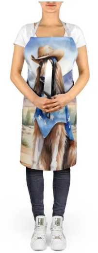 Afghan Hound - Welcome Cowboy Apron for Cooking, Baking and Crafts for Adult Women and Men - Unisex Large