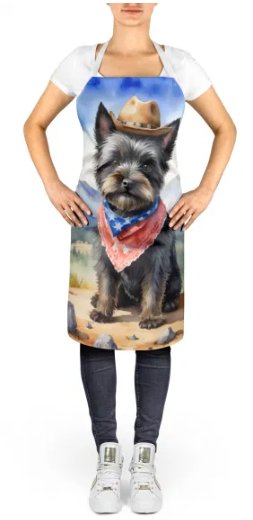 Cairn Terrier - Welcome Cowboy Apron for Cooking, Baking and Crafts for Adult Women and Men - Unisex Large