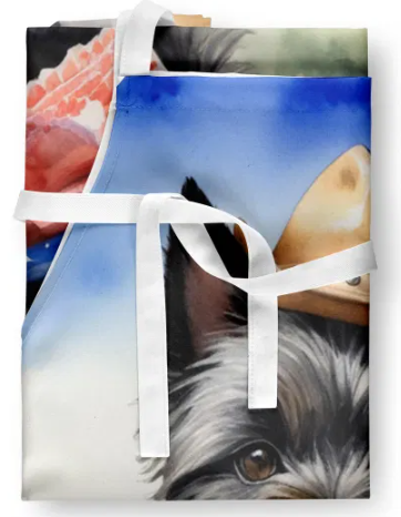 Cairn Terrier - Welcome Cowboy Apron for Cooking, Baking and Crafts for Adult Women and Men - Unisex Large