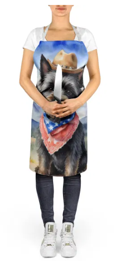 Cairn Terrier - Welcome Cowboy Apron for Cooking, Baking and Crafts for Adult Women and Men - Unisex Large
