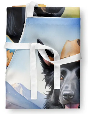 Belgian Sheepdog - Welcome Cowboy Apron for Cooking, Baking and Crafts for Adult Women and Men - Unisex Large