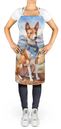 Basenji - Welcome Cowboy Apron for Cooking, Baking and Crafts for Adult Women and Men - Unisex Large