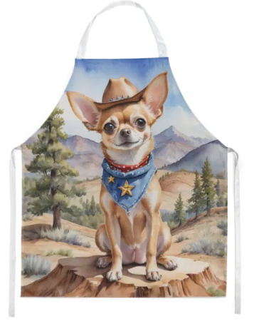 Chihuahua - Welcome Cowboy Apron for Cooking, Baking and Crafts for Adult Women and Men - Unisex Large