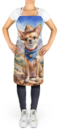 Chihuahua - Welcome Cowboy Apron for Cooking, Baking and Crafts for Adult Women and Men - Unisex Large