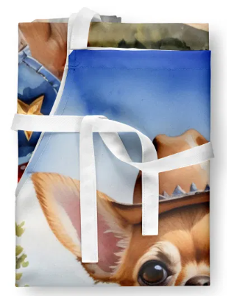 Chihuahua - Welcome Cowboy Apron for Cooking, Baking and Crafts for Adult Women and Men - Unisex Large