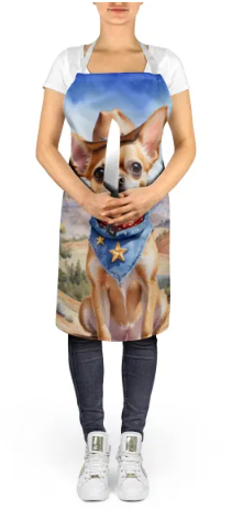 Chihuahua - Welcome Cowboy Apron for Cooking, Baking and Crafts for Adult Women and Men - Unisex Large