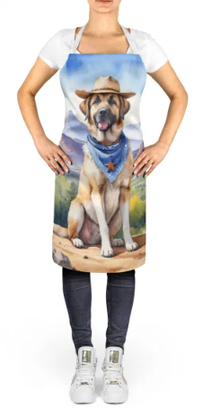 Anatolian Shepherd - Welcome Cowboy Apron for Cooking, Baking and Crafts for Adult Women and Men - Unisex Large