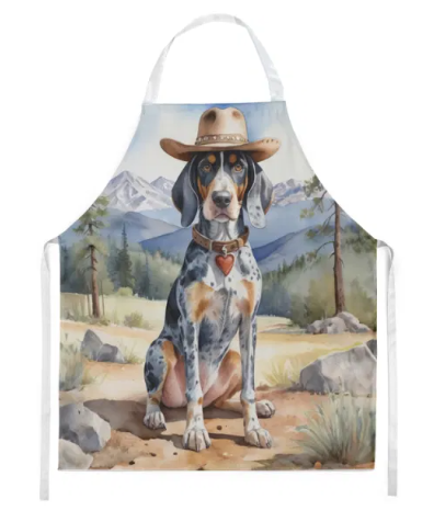 Bluetick Coonhound - Welcome Cowboy Apron for Cooking, Baking and Crafts for Adult Women and Men - Unisex Large