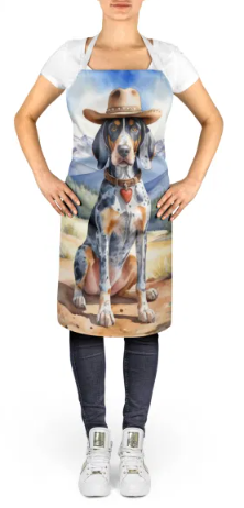Bluetick Coonhound - Welcome Cowboy Apron for Cooking, Baking and Crafts for Adult Women and Men - Unisex Large