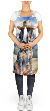 Bluetick Coonhound - Welcome Cowboy Apron for Cooking, Baking and Crafts for Adult Women and Men - Unisex Large