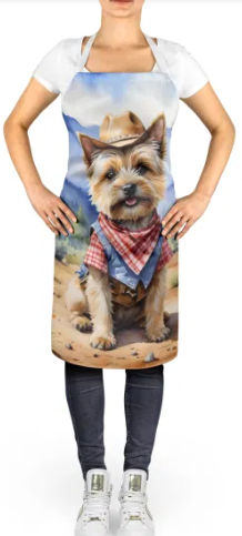Cairn Terrier II - Welcome Cowboy Apron for Cooking, Baking and Crafts for Adult Women and Men - Unisex Large